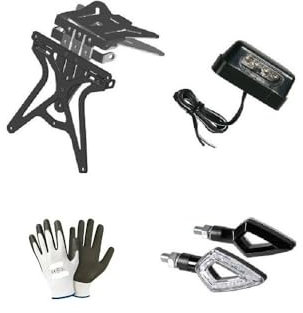 KOMPATIBEL MIT Yamaha WR 125 R Einstellbarer KENNZEICHENHALTER-KIT FÜR Nicht SPEZIFISCHE UNIVERSAL-MOTORRÄDER+1 Paar LED-Blinker+KENNZEICHENBELEUCHTUNG