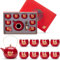 TANFEI Service à thé de mariage traditionnel chinois en porcelaine rouge double Happiness KungFu Service à thé 1 théière 8 tasses à thé 1 coffret cadeau pour cérémonie, fête de mariage, décoration