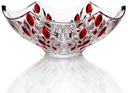 JUNYFFF Tazón De Fruta De Vidrio Cesta De Fruta De Cristal Grande Creativo Moderno Plato Hondo Postre Tazón para Servir, Cuenco De Centro De Mesa En Cristal 24Cm,B