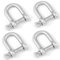Universal Hardware 4mm D-Schäkel Edelstahl A4-Marine Grade (316) - zum Verbinden von Seilen, Ankern und Ketten (4er-Pack)
