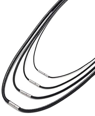 Inscca Cordon pour Pendentif avec Fermoir 50 cm Collier Enfant Gracon 2mm en Cuir Homme Acier Inoxydable Fine Tour de Cou pour Femme Cadeau Fetes des Peres Anniversaire Petit Ami Elastique