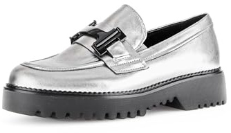 Gabor Damen Slipper, Frauen Slip On,Mokassins,Halbschuhe,Schlupfschuhe,schluepfschuhe,Loafer,College Schuhe,antiksilb(schwlack),37 EU / 4 UK