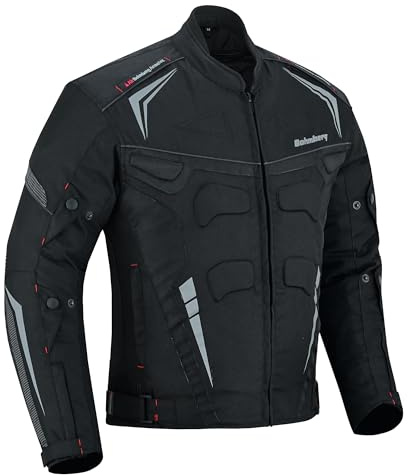 Herren Motorradjacke Armatex Cordura 600D, Wasserdicht, mit herausnehmbarem Thermofutter, CE-geprüfte Protektoren , Robust, Ergonomisch (DE/NL/SE/PL, Alphanumerisch, 3XL, Regular, Regular, Schwarz)
