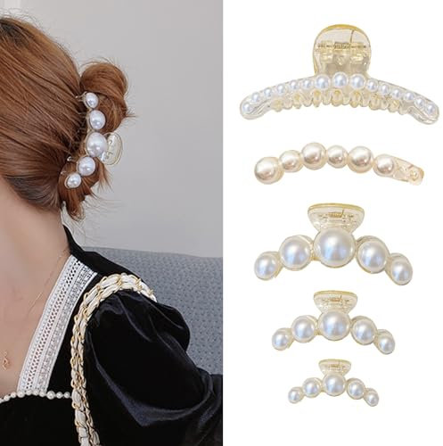 BSITSSS Pinces à Cheveux Grande, 5PCS Antidérapantes Pince Cheveux Femme Pince a Cheveux Adulte Griffe Pinces Crabe, Grosse Hair Claw Clip pour Filles