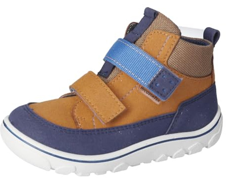 RICOSTA Jungen Stiefel JOKO, Kinder Boots, Weite: Mittel, RicostaTEX, waschbar,vegan, Klettstiefel, Booties, wasserdicht, Ozean/Curry (260), 27 EU