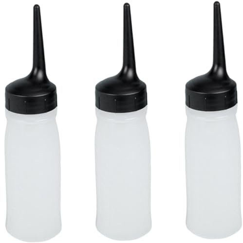 3Pcs Transparent Pp Hair Dye Bottles with Nozzle for Hair Coloring, Shampoo, and Liquid Storage - Refillable Applicator Bottles for Salon and Home Use