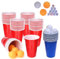 JNGTKL 40 Piece Red Cups, Pong Game Set, Pong Cups, 30 Red Blue Plastic Cups Reusable Plastics Party Cup With10 Dice, Used Suitable For Party Games, Family Gatherings