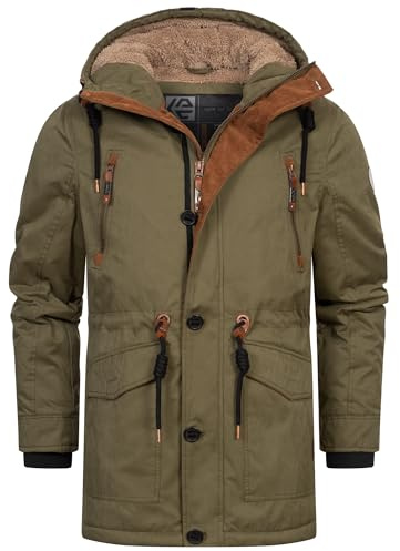 Indicode Herren INGillespie Winterjacke Herrenparka mit gefütterter Kapuze | Warmer Parka mit Kapuze für kalte Tage, Herrenjacke, Wintermantel, Outdoorjacke, Freizeitjacke, Winterjacke für Männer