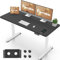 Flamaker Höhenverstellbarer Schreibtisch Ganze Tischplatte 140 x 60 cm Schreibtisch Höhenverstellbar Elektrisch mit Memory-Steuerung und Sitzende Erinnerun und 360° Rollen (Schwarz+Weiß)
