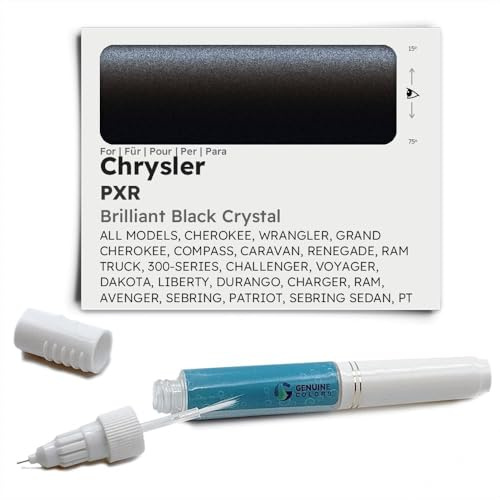 Genuine Colors Lackstift BRILLIANT BLACK CRYSTAL PXR für Chrysler Schwarz CHEROKEE WRANGLER GRAND COMPASS CARAVAN RENEGADE RAM TRUCK 300-SERIES CHALLENGER VOYAGER DAKOTA LIBERTY DURANGO CHARGER AVENGE