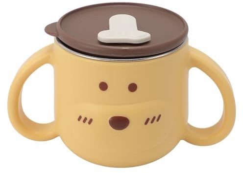 Tazza Isolante in Acciaio Inossidabile per Bambini con Cannuccia, Design Simpatico Cartone Animato, Previene Fuoriuscite, Tazza da Latte Ideale per Bambini, capacità 250 Ml