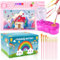 All-in-One Painting Station for Kids – 15.7x23.6 Silicone Painting Mat with Paint Brush Cleaner Tool and 10 Brushes, Ideal for Acrylic Painting and DIY Crafts（Pink）