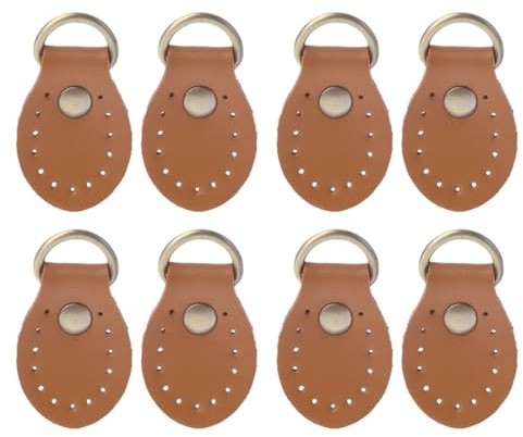 UEIOAVL Taschenherstellung, 8 Stück Lederschnallen für Taschen Metall-D-Ring-Schnallen Ledergriffschnallen handgenähte Hängeschnallen für Handtaschen Geldbörsenzubehör (braun)