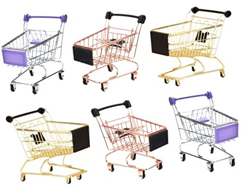 Sosoport 6 Stück Mini Einkaufswagen Einkaufswagen Für Einkaufswagen Lebensmittelwagen Für Kleinkinder 1–3 Einkaufswagen Kleinkind Lebensmittelwagen Einkaufswagen Puffhalter