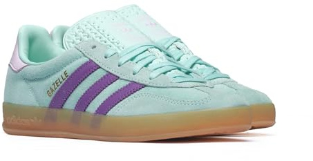adidas Originals Gazelle Indoor Damenschuhe, Clear Mint/Active Purple, 6.5
