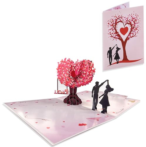WUBAYI Tarjeta de felicitación 3D, exquisito diseño desplegable para el día de San Valentín, día de la madre, día del padre, cumpleaños, aniversario, Navidad y Pascua, tamaño 20 x 15 x 0,2 cm, 1 juego