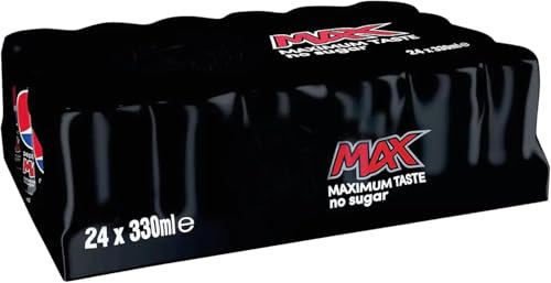 Pepsi Max Zero Sugar Cola Drink, 330ml Cans, Pack of 24, No Calories (24 Cans x 330ml)