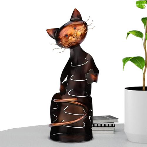 Cat Wine Bottle Holder - Wine Holder Racks Cat Decor | Wine Bottles Stand Metal | Animal Sculpture Statue Decoration | Elegant Table Centerpiece & Home Decor Wine Rack Perfect For Kitchen Restaurant