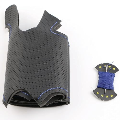 Handgenähter schwarzer Leder-Lenkradbezug für BMW 3er E90 (Limousine) 2005–2011 3er E91 (Touring) 2005–2011 X1 E84 2009–2015 Atmungsaktiver Mikrofaser-Lenkradbezug zum Selbermachen