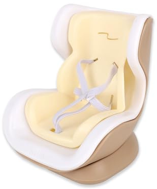 Siège Auto Sécurité Poupée, Chaise Poupée en Plastique Modèle avec Clip Aération et Base Ornement Voiture Cool Collectible Support d’Affichage Bureau Accessoire pour Poupées Blind Box (Jaune)