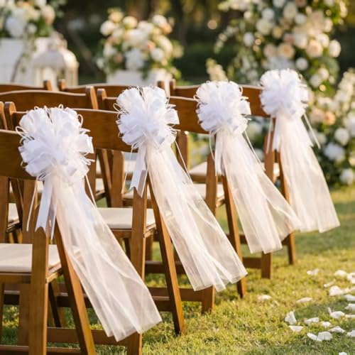 YIGOOWN 4 Stück Autoschleifen Hochzeit Schleifen Auto Deko Hochzeit Autoschmuck