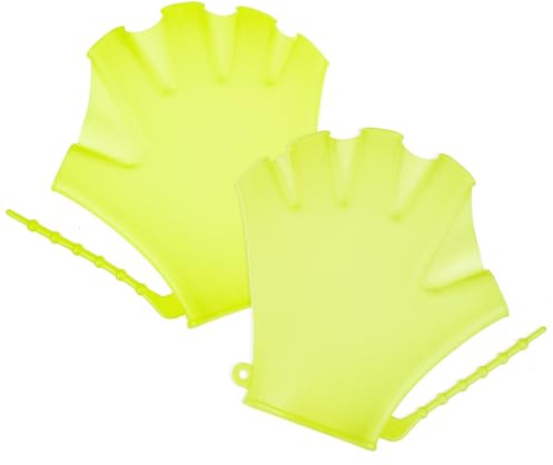 Guantes de Natación de Silicona 2piezas para Niños Verde Claro