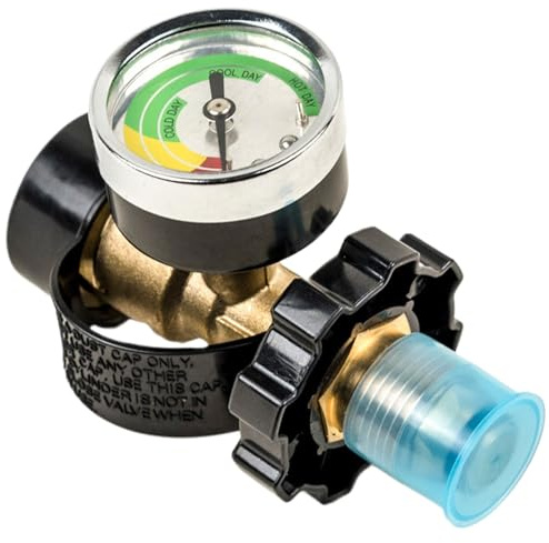 Propane Bottle Adapter With Pressure Gauge - Converter Adapter For Gas Bottle | Propane Grill Connection: Level Indicator For Outdoor Stove, RV Heater,