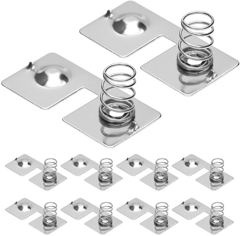 Qrity AA Battery Spring Plate, 24x10mm Positive to Negative Conversion | 10 Pcs AA Battery Springs, Battery Contact Nickel Plate Slotted for DIY Battery Box Toy Power Slot Accessories