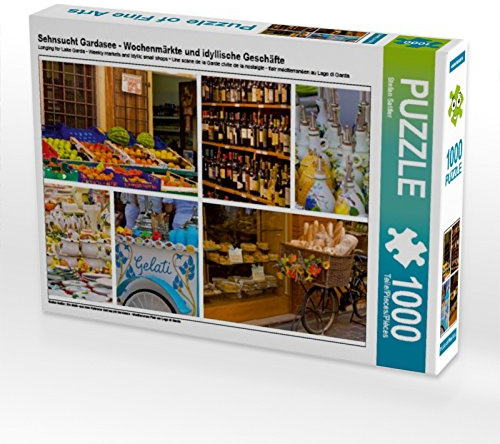 CALVENDO Puzzle Sehnsucht Gardasee - Wochenmärkte und idyllische Geschäfte | 1000 Teile Lege-Größe 64 x 48 cm Foto-Puzzle für glückliche Stunden