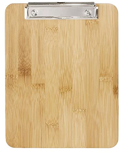 Olympia FSC Bambus Klemmbrett, Menühalter, Holzbrett A4, Metallclip