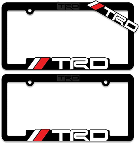 TRD (2) License Plate Frames Toyota Racing Development 3D Letter Frame Brackets (1-Pair)