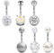 Mayhoop 3-4 pezzi 14 G Piercing per ombelico, acciaio chirurgico, argento oro rosa, opale con zirconi a forma di cuore, anelli per ombelico, fibbia per pancia, gioielli da donna, uomo 10 mm, Metallo