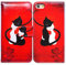 Bcov iPhone SE 2022/SE 3rd Gen/SE 2020 Case, Flip Phone Case Wallet Cover with Kickstand, Black Cat White Cat Red Leather Flip Case for iPhone SE 2020/iPhone 8/iPhone 7