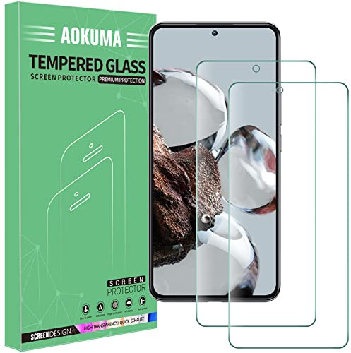 AOKUMA für Xiaomi 12T/12T Pro Panzerglas, 【2 Stücke】 Schutzfolie kompatibel mit Xiaomi 12T/12T Pro, Premium Panzerfolie mit 9H Härte, Splitterfest,Anti-Bläschen, Anti Kratzer schutzglas