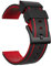 ULLCHRO Uhrenarmband Ersatzarmband Gummi Armbanduhr Wasserfest Bicolor 20 22 24 26 mm Kautschuk Uhrenband mit Gebürstete Edelstahl Wölbung 24mm Rot Schwarz