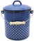 Krüger Karl M5blP Mülleimer Serie Italia, 5 Liter, Emaille, Blau mit Punkten, 20 cm