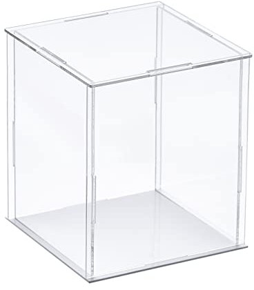 sourcing map Klar Vitrine, Acrylbox Zusammenbauen Transparent Staubdichte Box Vitrine 10x10x20cm für Sammlerstücke, Kunsthandwerk