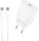 Chargeur Mural Rapide USB C 20 W avec câble de Charge USB C vers USB C de 2 m/6,6 Pieds, Chargeur Rapide PD 3.0 Type C pour iPad Pro 12.9/11 inch iPad Air 4th iPad Mini,Google Pixle 5, Galaxy S22/S21