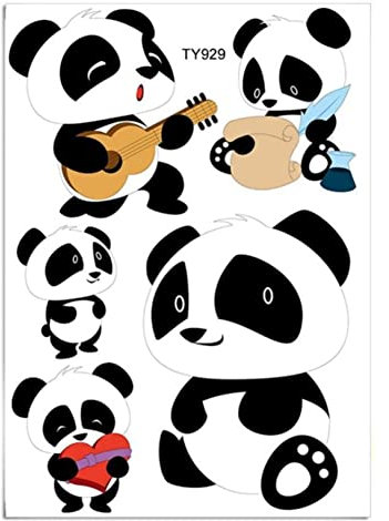 Yangshine Cartoon-Auto-Aufkleber, 3D-Panda, wasserdicht, Sonnenschutz, Auto-Aufkleber, Kratzerblockierung, Auto-Heckglas, Stoßstange, dekorativer Aufkleber, Musik-Panda