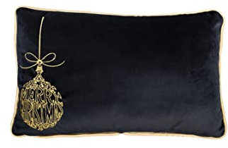 DECORATORE Bestickter dekorativer Kissenbezug Christmas Ball Velvet Premium Home Decor – Weihnachtskissen Kissen – Dekorative Kissen - Möglichkeit der Personalisierung - 45x45cm