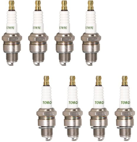 TORCH 8pcs E7RTC Zündkerze Ersetzen für N GK 6422/BPR7HS 7022/BPR6HS 5111/BP7HS, für 5379/IWF22 4022/W22FPR-U, für 8814 RL82YC/814 OE064 5939/QL78YC, für WR6BC WR7BC WR7BC+, OEM