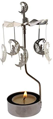 Drehbarer Kerzenhalter aus Metall, kleines Geschenk (Mond + Elf)
