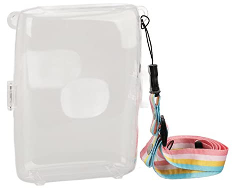Clear Camera Case for Fujifilm Instax Mini Link 2, Transparent Hard PC Carrying Bag Protective Cover with Adjustable