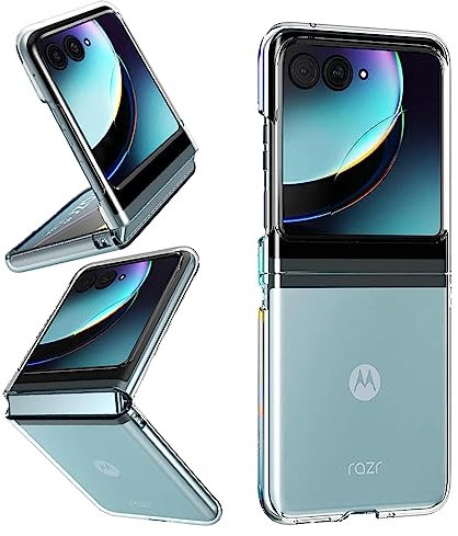 MEMELOKA Cover per Motorola Razr 40 Ultra, Ultra Sottile Antigraffio Rigida PC All-inclusive Custodia Protettiva Cover Pieghevole per Motorola Razr 40 Ultra - Trasparente