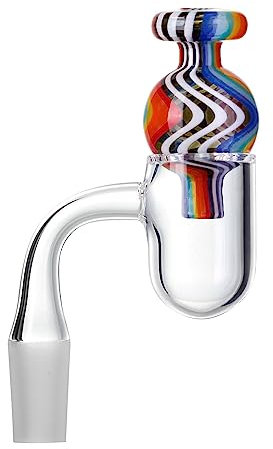 Domeless Quarz Banger Kit enthalten Neuheit bunte Abdeckung und 4PCS Rolling Beads Kompatibel mit Nägel Rigs Wasser Bongs Hookah Pfeife (color 3)