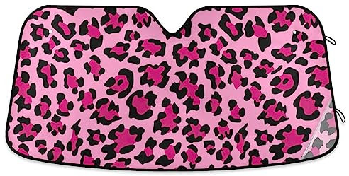 Tonalità rosa dell'automobile della stampa del leopardo per la visiera parasole del parabrezza per il camion 53x23.5 pollici