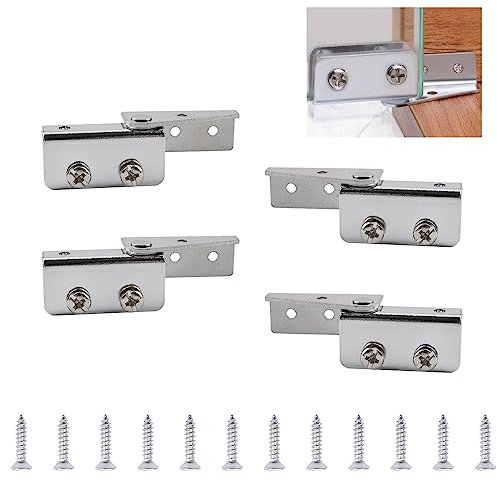UFURMATE Glastürscharnier, 4 verstellbare Schrank-Scharnier-Clip, passend für weniger als 5 mm frei schwingende Glastüren