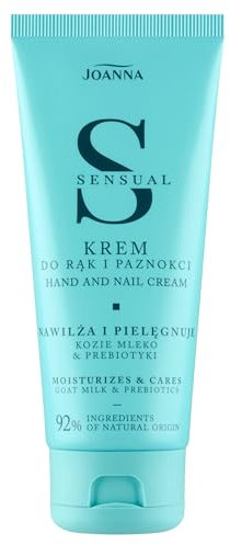 JOANNA Sensual Hand und Nagel Creme - Handcreme mit Ziegenmilch und Präbiotika - Feuchtigkeitsspendende Handpflege - Handbalsam für brüchige Nägel und trockene Hände - schnell einziehend - 100 g