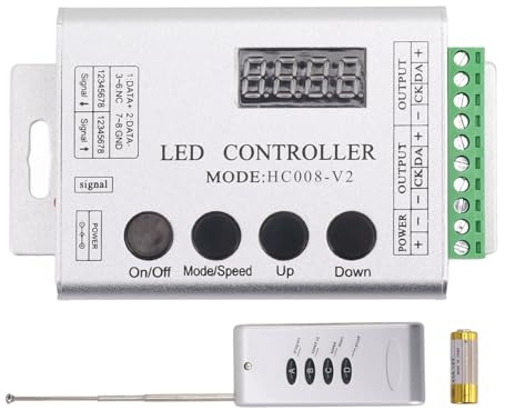 Fafeicy RGB LED Streifen Controller 5-24V | Funkfernbedienung, 133 Effekte, synchronisiert, kompatibel mit UCS1903