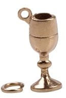 Wine Goblet Charm Made From Solid Yellow Gold